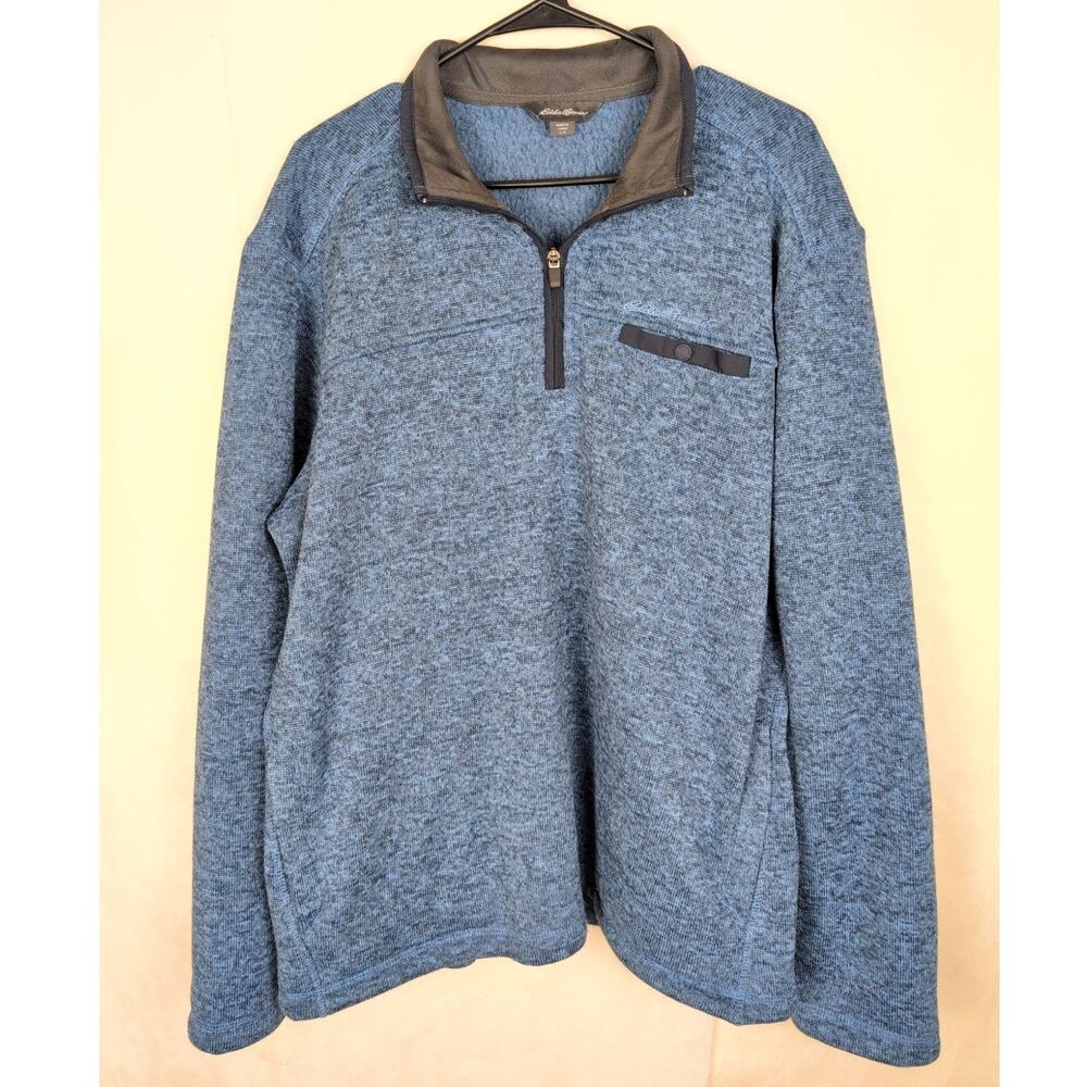 Eddie Bauer blue quarter zip pull over sweatshirt Size Large Gorpcore Preppy